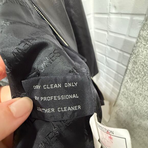 Vintage Jones New York Leather Jacket Black Belted Womens Lrg Classic Retro - Picture 9 of 13